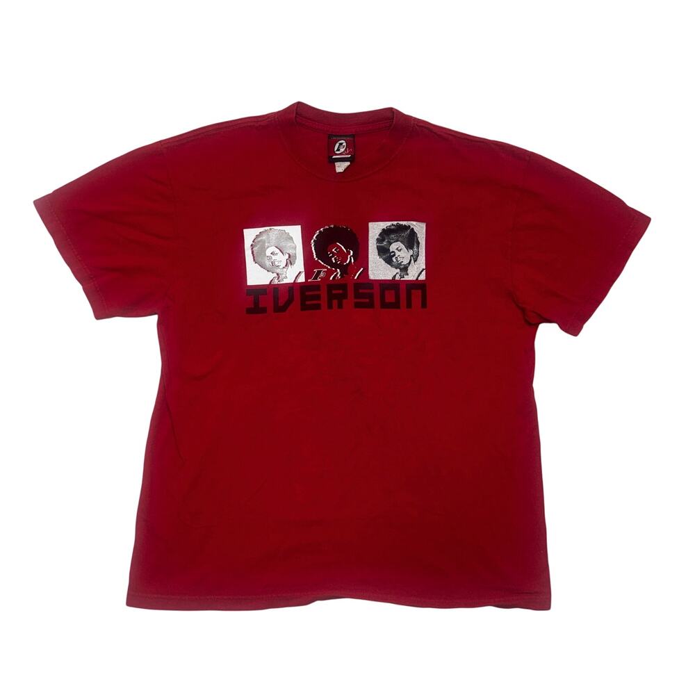 Vintage Allen Iverson T Shirt Large Red Reebok Limited Edition Afro NBA Y2K